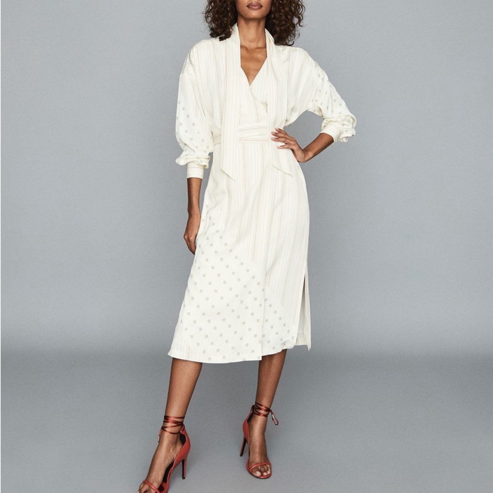 NWT REISS Romi Printed Midi Dress